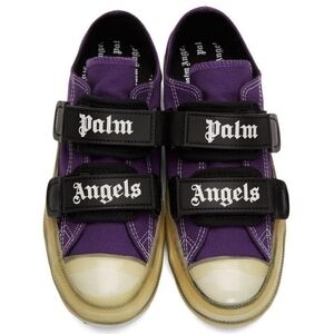 Palm Angels Purple and Black Vulcanized  Canvas Teainers Sneakers